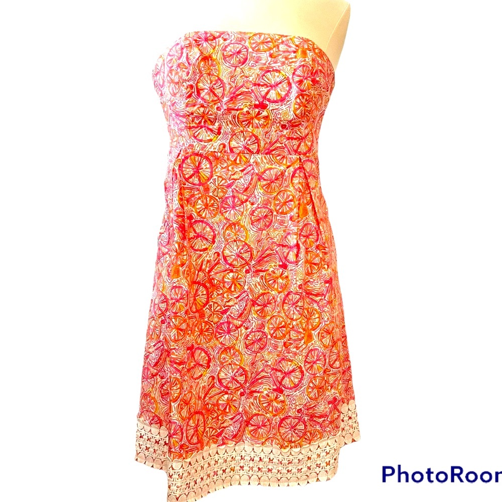 Lilly Pulitzer Betsey Strapless Hottie Pink Ten Speed Dress